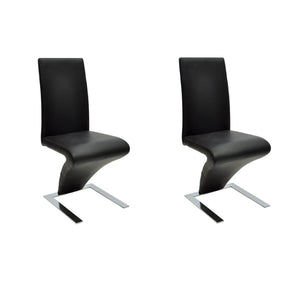 vidaXL Dining Chairs 2 pcs Black Faux Leather