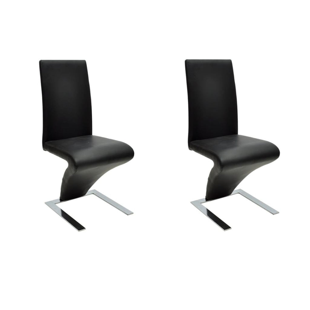 vidaXL Dining Chairs 2 pcs Black Faux Leather