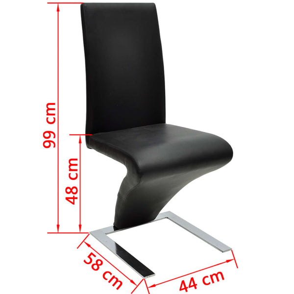 vidaXL Dining Chairs 2 pcs Black Faux Leather