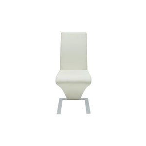 vidaXL Dining Chairs 2 pcs White Faux Leather