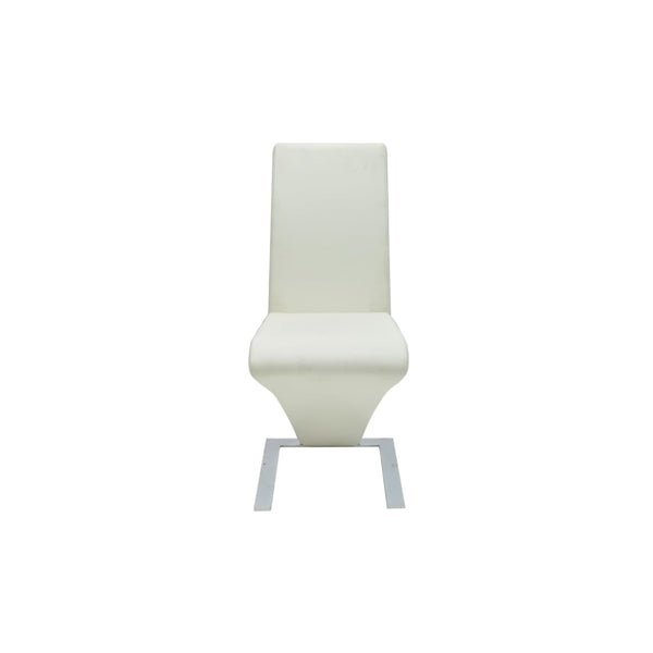 vidaXL Dining Chairs 2 pcs White Faux Leather