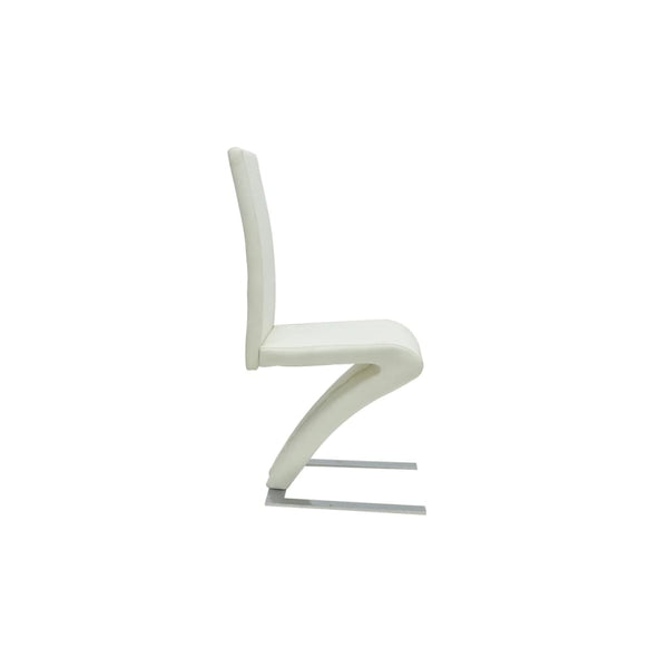 vidaXL Dining Chairs 2 pcs White Faux Leather