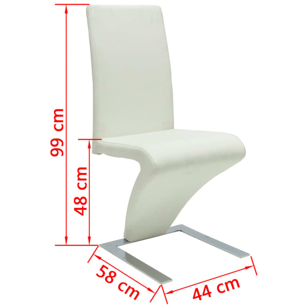 vidaXL Dining Chairs 2 pcs White Faux Leather