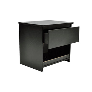 vidaXL Bedside Cabinets 2 pcs with 1 Drawer Black