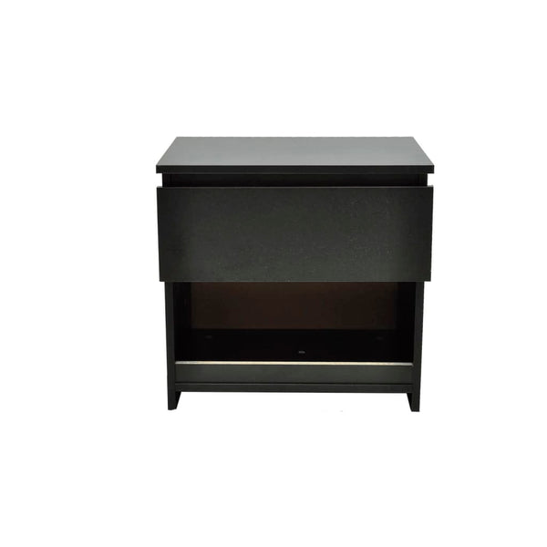 vidaXL Bedside Cabinets 2 pcs with 1 Drawer Black