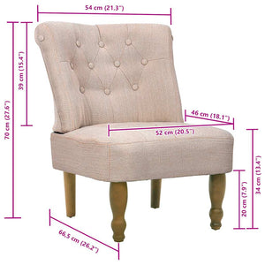 vidaXL French Chair Cream Fabric