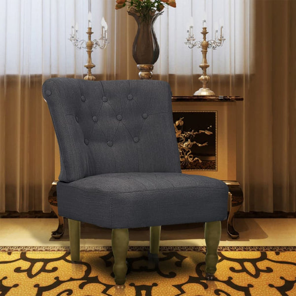 vidaXL French Chair Grey Fabric
