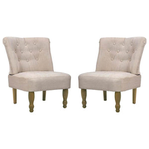 vidaXL French Chairs 2 pcs. Cream Fabric