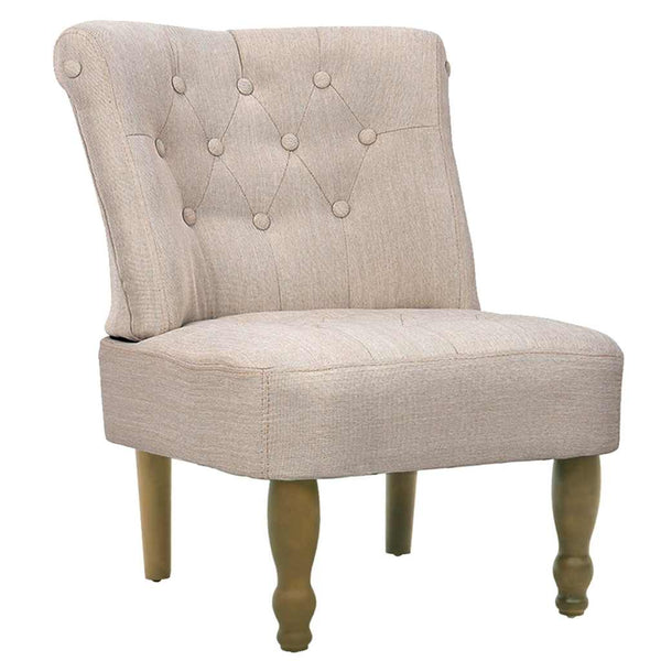 vidaXL French Chairs 2 pcs. Cream Fabric