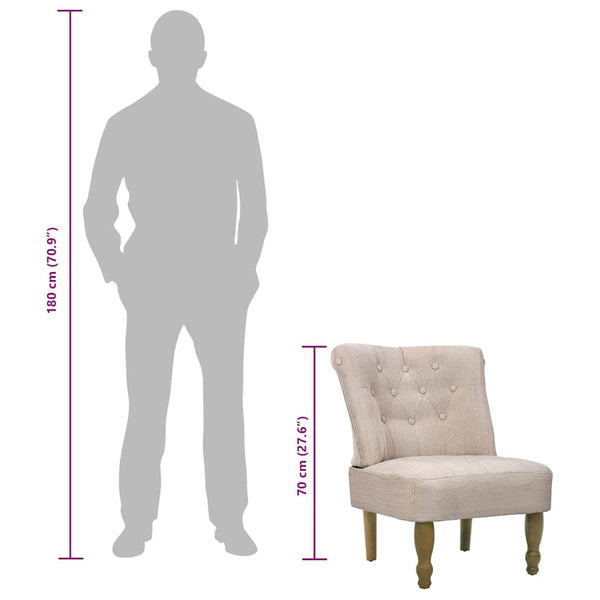 vidaXL French Chairs 2 pcs. Cream Fabric