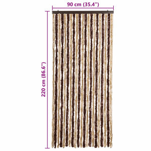 vidaXL Insect Screen Curtain Beige and Light Brown 90x220 cm Chenille