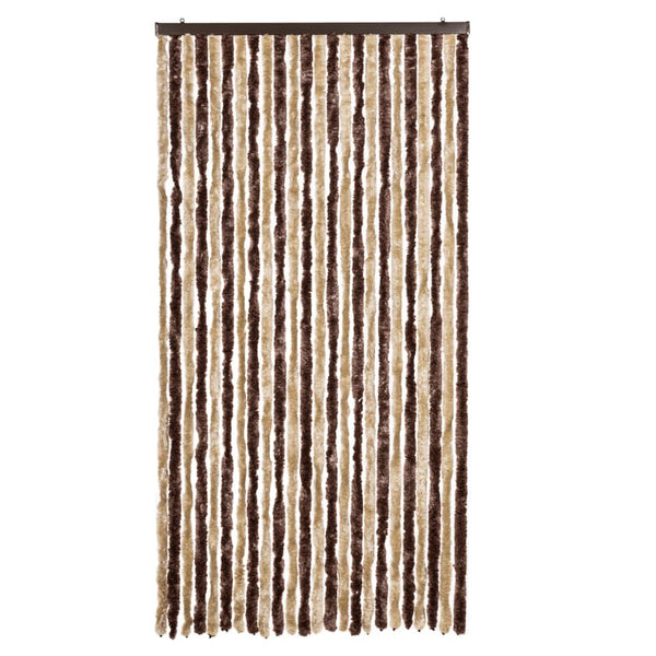 vidaXL Insect Screen Curtain Beige and Light Brown 100x220 cm Chenille