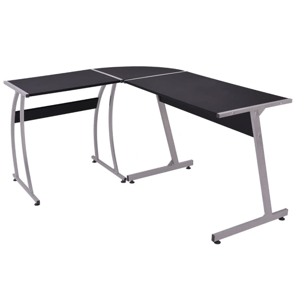 vidaXL L-Shaped Corner Desk Black