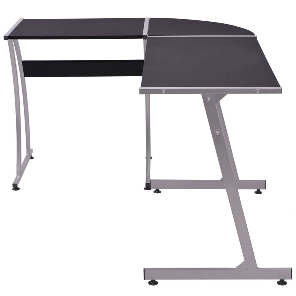 vidaXL L-Shaped Corner Desk Black