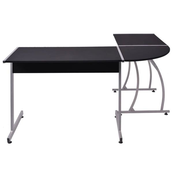 vidaXL L-Shaped Corner Desk Black