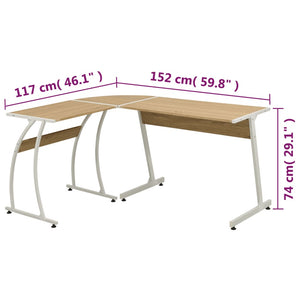vidaXL L-Shaped Corner Desk Oak