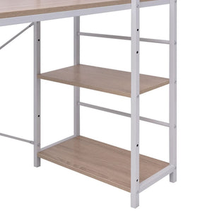 vidaXL Desk with 4-Shelf Bookcase Oak