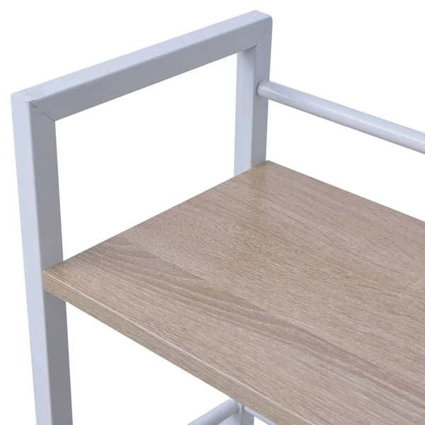 vidaXL Desk with 4-Shelf Bookcase Oak