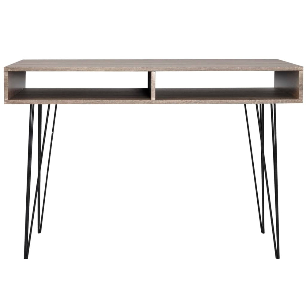 vidaXL Desk with 2 Drawers Grey