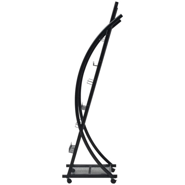 30098 vidaXL Magazine Rack 40 x 32 x 131 cm Black A4