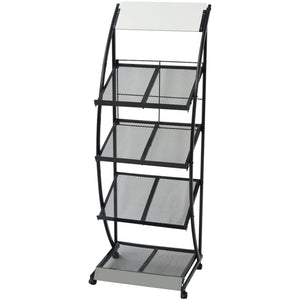 vidaXL Magazine Rack 47 x 40 x 134 cm Black and White A4