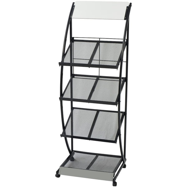 vidaXL Magazine Rack 47 x 40 x 134 cm Black and White A4