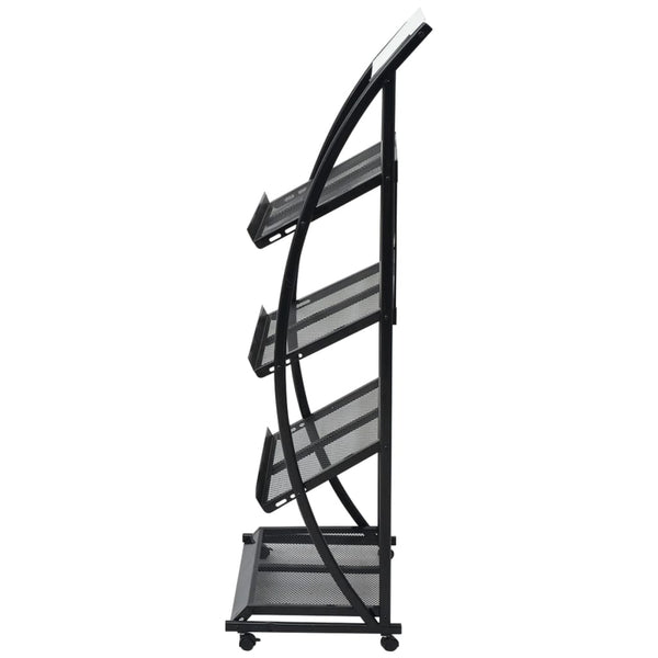 vidaXL Magazine Rack 47 x 40 x 134 cm Black and White A4