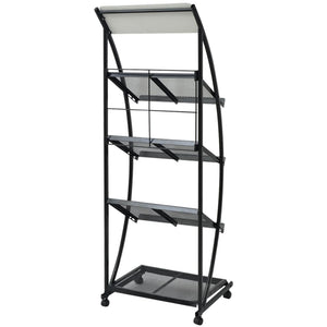 vidaXL Magazine Rack 47 x 40 x 134 cm Black and White A4