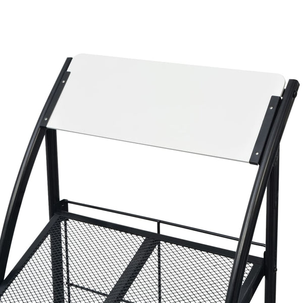 vidaXL Magazine Rack 47 x 40 x 134 cm Black and White A4