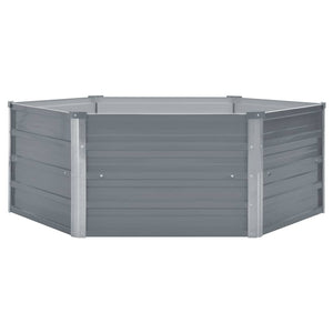 vidaXL Raised Garden Bed 129 x 129 x 45 cm Galvanized Steel Grey