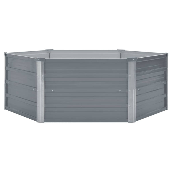 vidaXL Raised Garden Bed 129 x 129 x 45 cm Galvanized Steel Grey