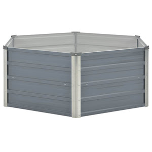 vidaXL Raised Garden Bed 129 x 129 x 45 cm Galvanized Steel Grey