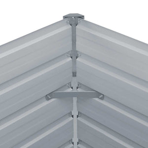 vidaXL Raised Garden Bed 129 x 129 x 45 cm Galvanized Steel Grey