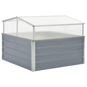 vidaXL Greenhouse Grey Galvanised Steel 100x100x85 cm