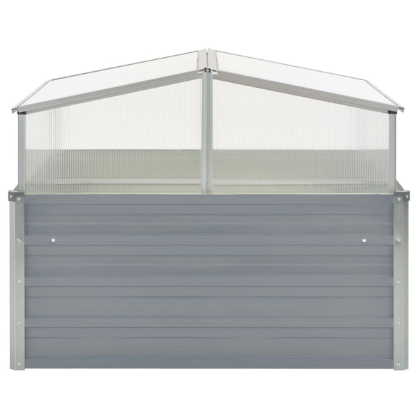 vidaXL Greenhouse Grey Galvanised Steel 100x100x85 cm