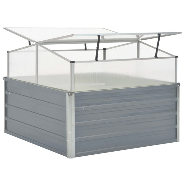 vidaXL Greenhouse Grey Galvanised Steel 100x100x85 cm