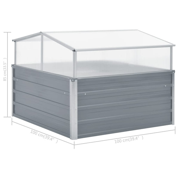 vidaXL Greenhouse Grey Galvanised Steel 100x100x85 cm