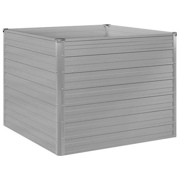 vidaXL Raised Garden Bed 100 x 100 x 77 cm Galvanized Steel Grey
