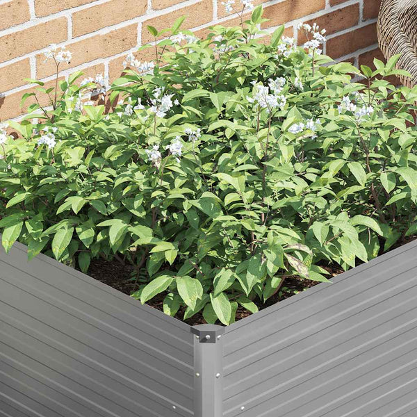 vidaXL Raised Garden Bed 100 x 100 x 77 cm Galvanized Steel Grey