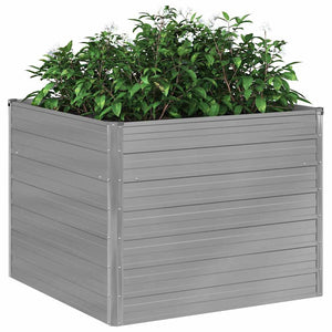 vidaXL Raised Garden Bed 100 x 100 x 77 cm Galvanized Steel Grey