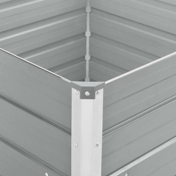 vidaXL Raised Garden Bed 100 x 100 x 77 cm Galvanized Steel Grey
