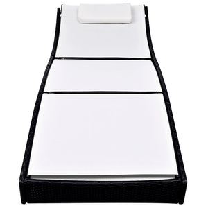 Schwarze Poly Rattan Sonnenliege