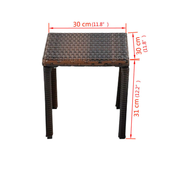 Poly Rattan Sonnenliegen Set mit Tisch Braun