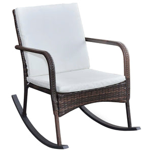 Garten Schaukelstuhl Braun Poly Rattan