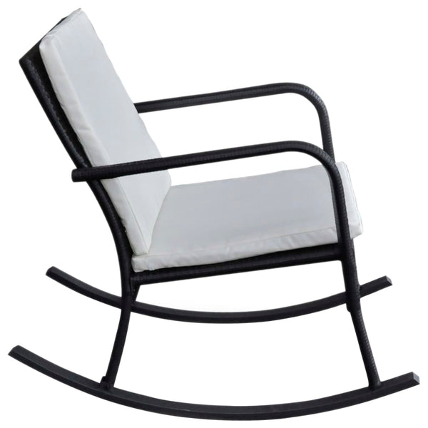 vidaXL Garden Rocking Chair Black Poly Rattan