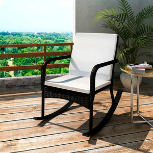 vidaXL Garden Rocking Chair Black Poly Rattan