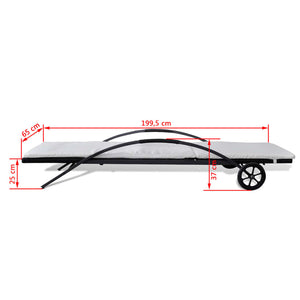 Poly Rattan Sonnenliege mit Polster & Rollen
