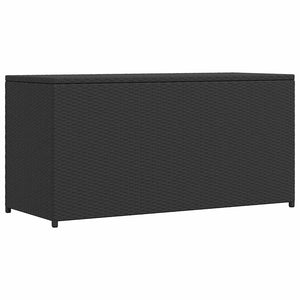 Garten Auflagenbox Schwarz 120 cm Poly Rattan