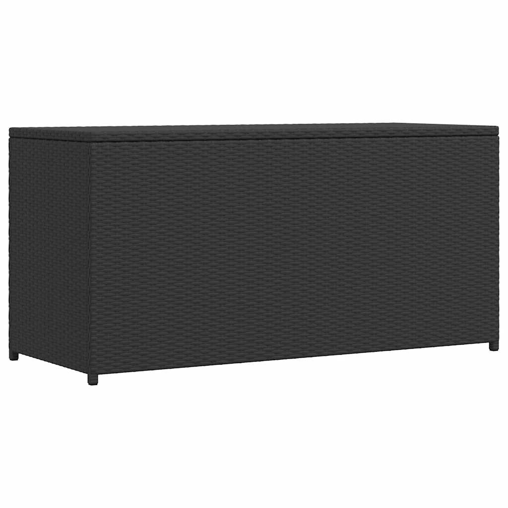 Garten Auflagenbox Schwarz 120 cm Poly Rattan