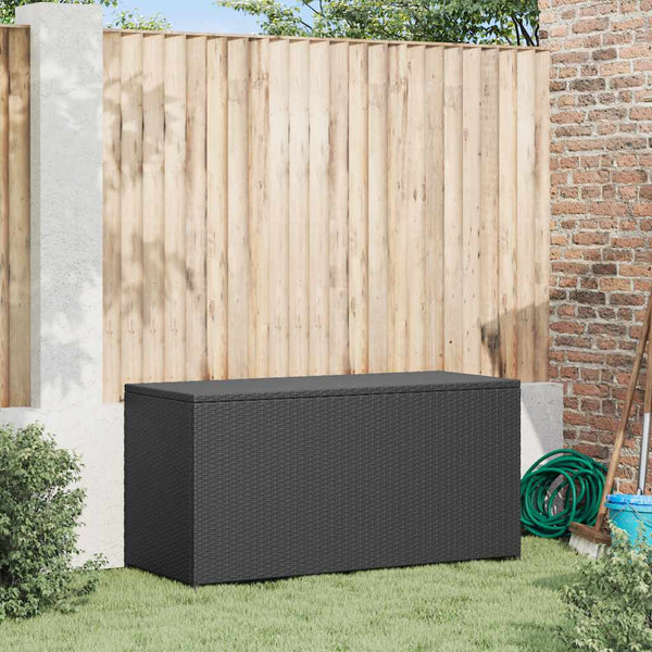 Garten Auflagenbox Schwarz 120 cm Poly Rattan